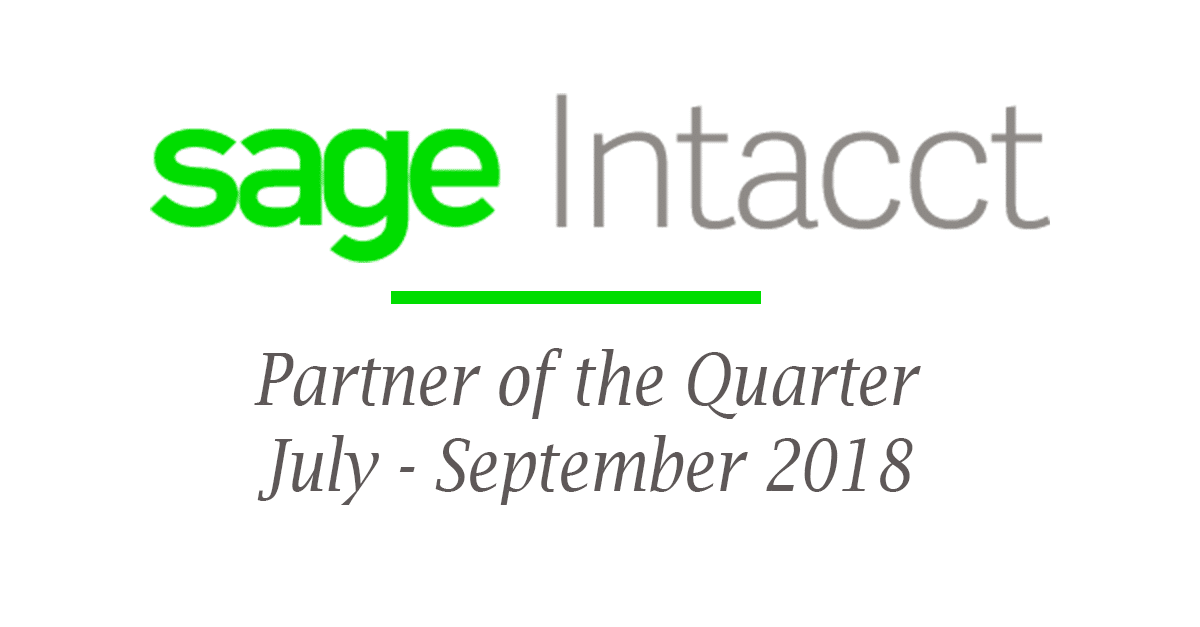 Sage Intacct Partner of the Quarter Sage Intacct Expertise
