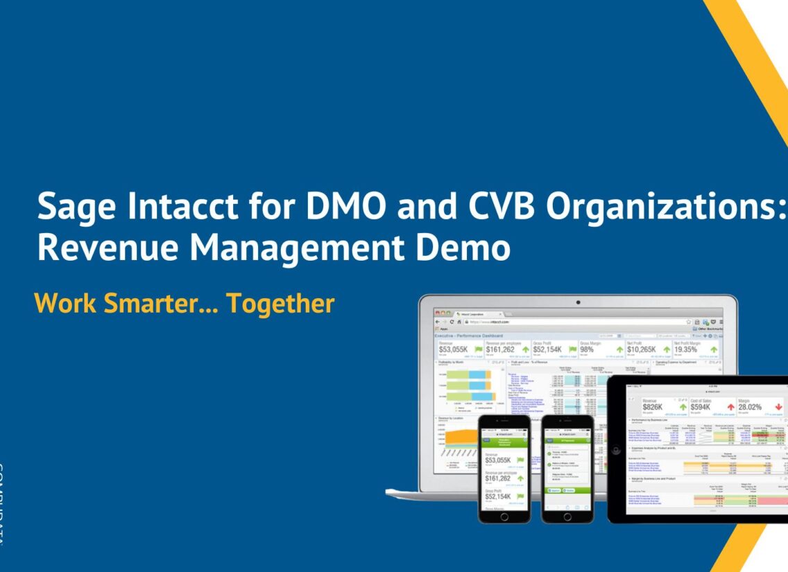 DMO, CVB, Sage intacct demo, destination marketing organization, convention and visitor bureau