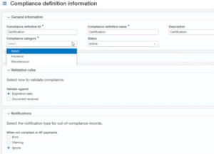 Vendor Compliance, Sage Intacct Construction